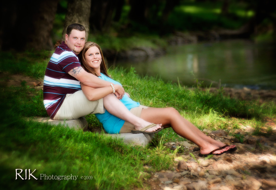 Leann and Scott Engagement photo by the creek