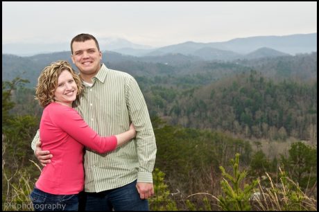 Happy couple in the Smoky Mountains