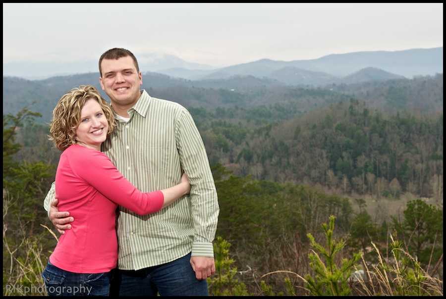 Happy couple in the Smoky Mountains